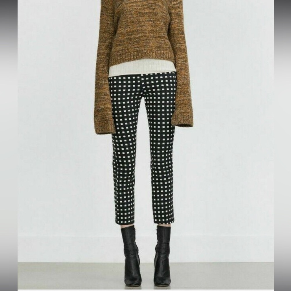 Zara Check Black Trousers